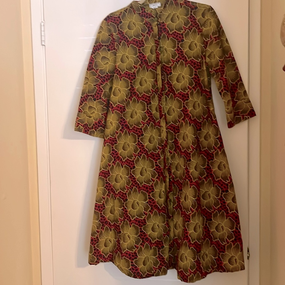 Women’s Zuri Red/Yellow Flower Long Dress Size Small